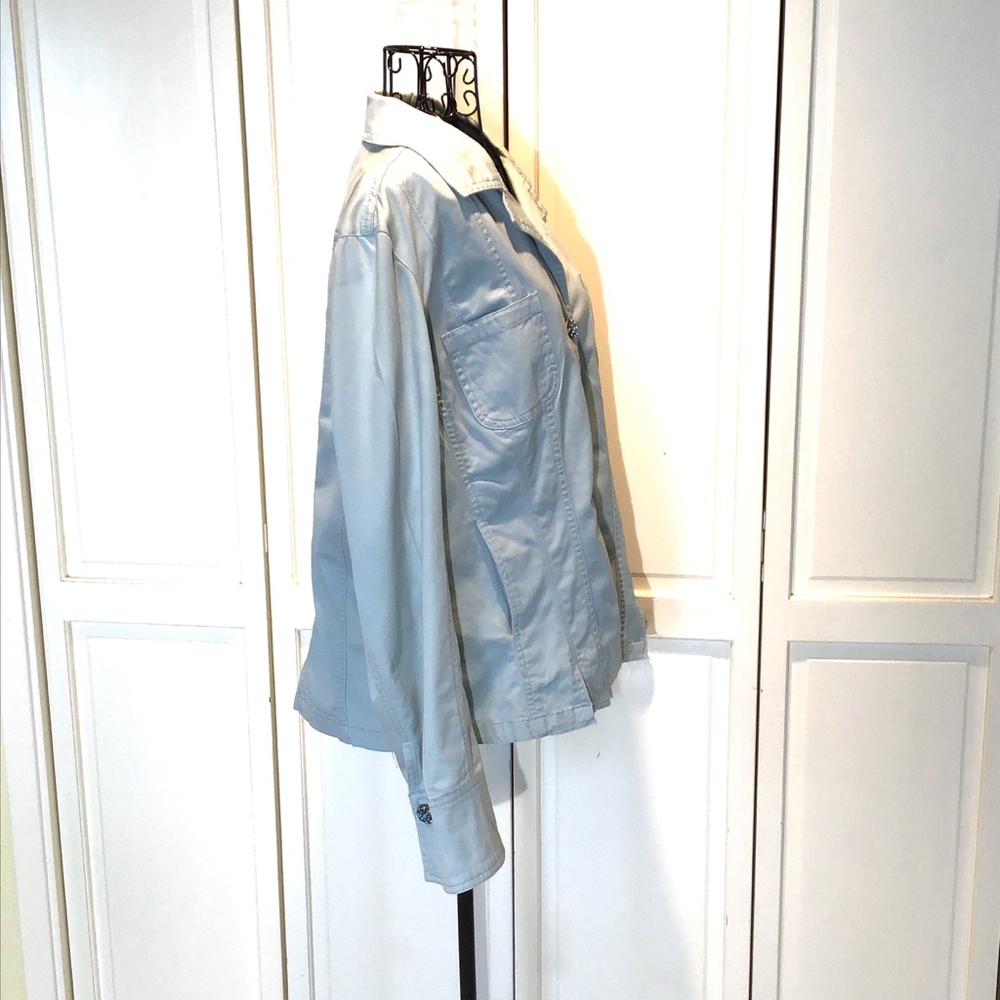Blue Jacket by LAL Spring Bling Buttons Size Large - Picture 6 of 9